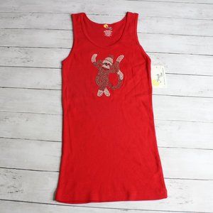 Fresh Tea Vintage Womens Sleeveless Tank Top Size L M Sock Monkey